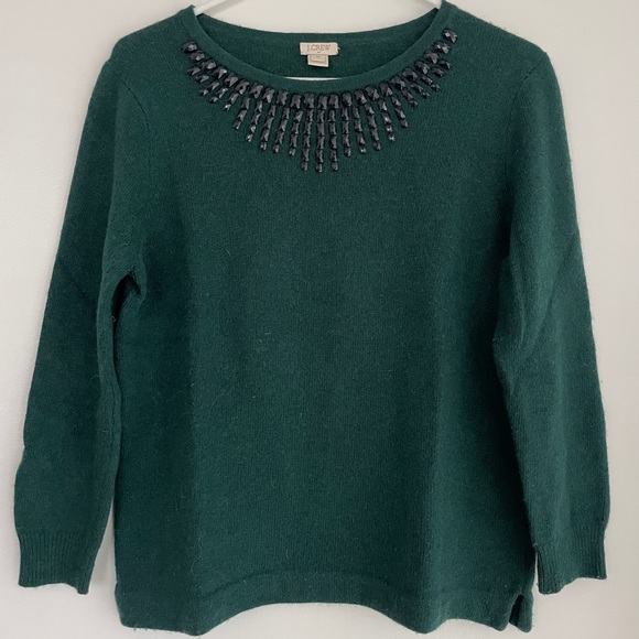 J. Crew Sweater with jewel neckline - Picture 1 of 8
